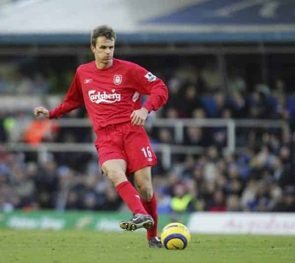 BIRMINGHAM, ENGLAND - SATURDAY FEBRUARY 12th 2005: Liverpool's Dietmar Hamann in action against Birmingham during the Premiership match at St. Andrews (Pic by David Rawcliffe/Propaganda)