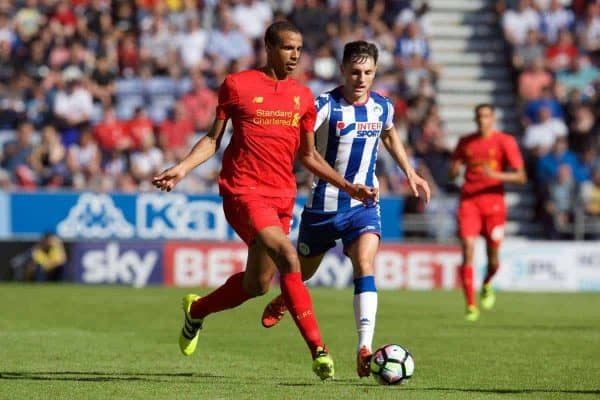 WIGAN, ENGLAND - Sunday, July 17, 2016: Liverpool's Joel Matip in action against Wigan Athletic during a pre-season friendly match at the DW Stadium. (Pic by David Rawcliffe/Propaganda)