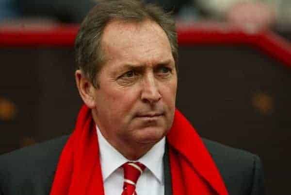 MANCHESTER, ENGLAND - Saturday, April 5, 2003: Liverpool's manager Ge?rard Houllier walks out to face Manchester United during the Premiership match at Old Trafford. (Pic by David Rawcliffe/Propaganda)