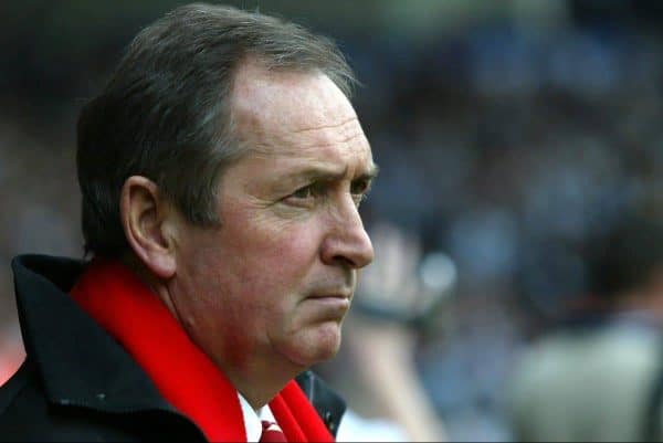 WEST BROMWICH, ENGLAND - Saturday, April 26, 2003: Liverpool's manager Ge?rard Houllier pictured against West Bromwich Albion during the Premiership match at the Hawthorns. (Pic by David Rawcliffe/Propaganda)