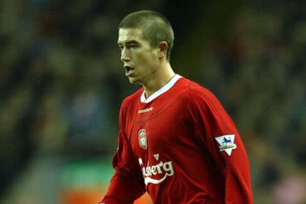 LIVERPOOL, ENGLAND - Saturday, January 10, 2004: Liverpool's Harry Kewell in action against Aston Villa during the Premiership match at Anfield. (Photo by David Rawcliffe/Propaganda)