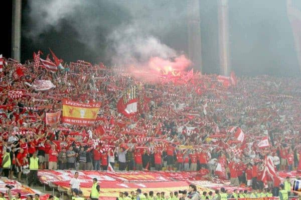 ISTANBUL, TURKEY - WEDNESDAY, MAY 25th, 2005: Liverpool fans during the UEFA Champions League Final Liverpool against AC Milan at the Ataturk Olympic Stadium, Istanbul. (Pic by David Rawcliffe/Propaganda)