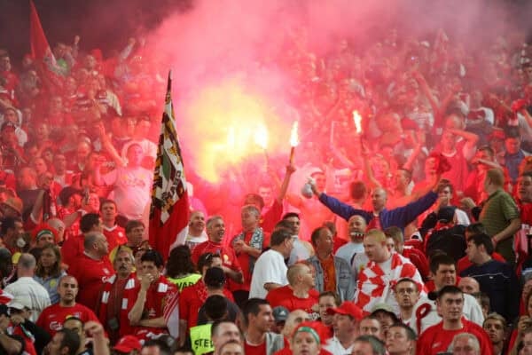 ISTANBUL, TURKEY - WEDNESDAY, MAY 25th, 2005: Liverpool fans during the UEFA Champions League Final Liverpool against AC Milan at the Ataturk Olympic Stadium, Istanbul. (Pic by David Rawcliffe/Propaganda)