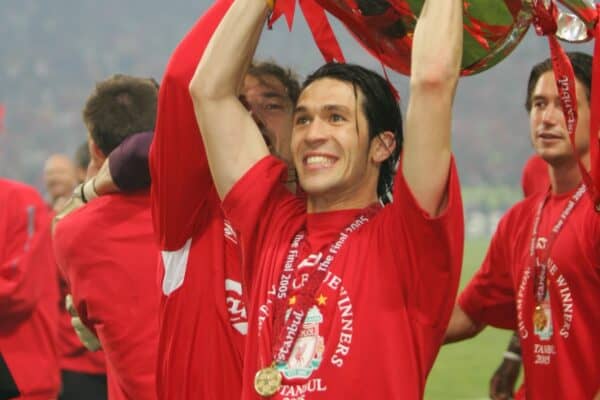 ISTANBUL, TUISTANBUL, TURKEY - WEDNESDAY, MAY 25th, 2005: Liverpool's Luis Garcia celebrates winning the European Cup after beating AC Milan on penalties during the UEFA Champions League Final at the Ataturk Olympic Stadium, Istanbul. (Pic by David Rawcliffe/Propaganda)