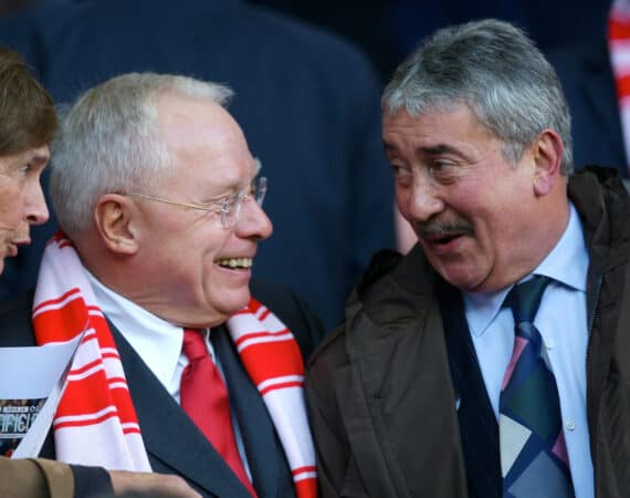 LIVERPOOL, ENGLAND - Sunday, October 28, 2007: Liverpool's Honorary Life President David Moores and co-owner George N. Gillett Jr. during the Premiership match at Anfield. (Photo by David Rawcliffe/Propaganda)