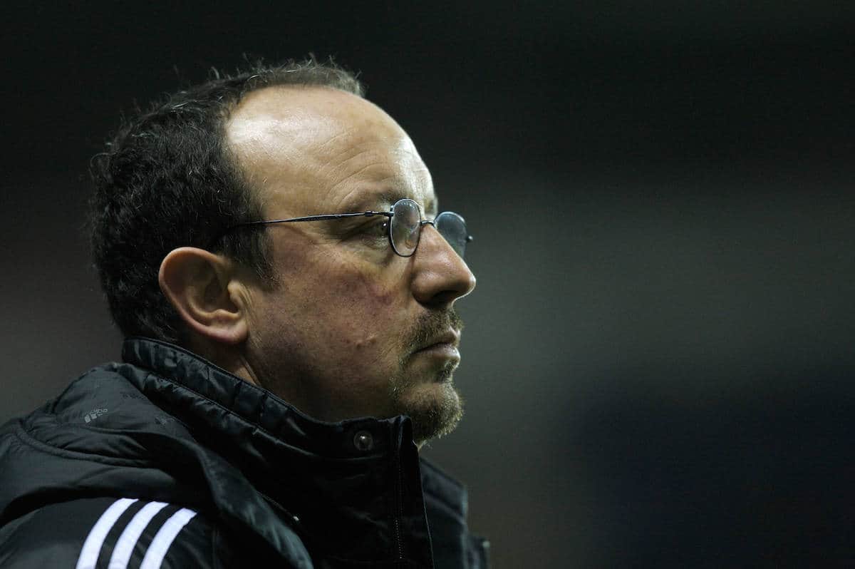 Reading, England - Saturday, December 8, 2007: Liverpool's manager Rafael Benitez looks dejected after losing 3-1 to Reading during the Premiership match at the Madejski Stadium. (Photo by David Rawcliffe/Propaganda)