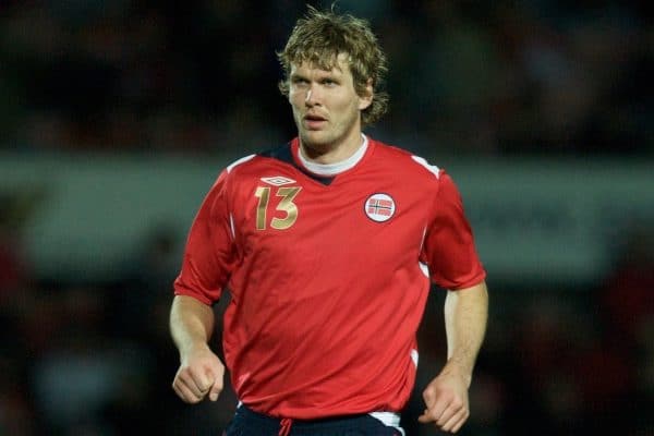 WREXHAM, WALES - Wednesday, February 6, 2008: Norway's Frode Kippe in action against Wales during an international friendly match at the Racecourse Ground. (Photo by David Rawcliffe/Propaganda)