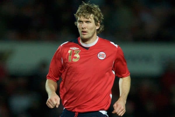 WREXHAM, WALES - Wednesday, February 6, 2008: Norway's Frode Kippe in action against Wales during an international friendly match at the Racecourse Ground. (Photo by David Rawcliffe/Propaganda)