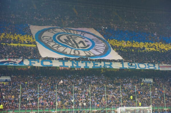 MILAN, ITALY - Tuesday, March 10, 2008: FC Internazionale Milano's supporters during the UEFA Champions League First knockout Round 2nd Leg match against Liverpool at the San Siro. (Pic by David Rawcliffe/Propaganda)