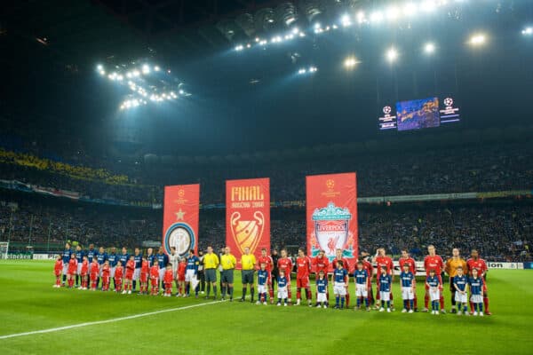 MILAN, ITALY - Tuesday, March 10, 2008: Liverpool and FC Internazionale Milano players before the UEFA Champions League First knockout Round 2nd Leg match at the San Siro. (Pic by David Rawcliffe/Propaganda)