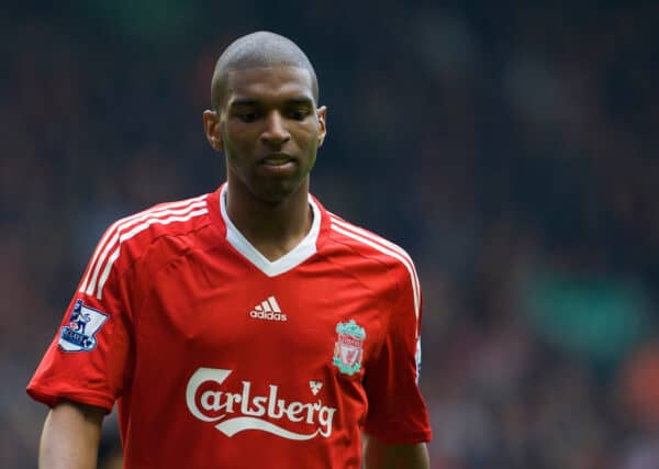 LIVERPOOL, ENGLAND - Sunday, May 4, 2008: Liverpool's Ryan Babel in action against Manchester City during the Premiership match at Anfield. (Photo by David Rawcliffe/Propaganda)