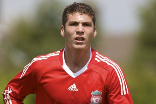 KIRKBY, ENGLAND - Saturday, July 26, 2008: Liverpool's Pajtim Kasami in action against Plymouth Argyle during a pre-season friendly match at the Academy. (Pic by David Rawcliffe/Propaganda)