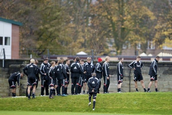 LIVERPOOL, ENGLAND - Friday, November 14, 2008: Liverpool players during a training session at the club's Melwood training ground. (Photo by David Rawcliffe/Propaganda)