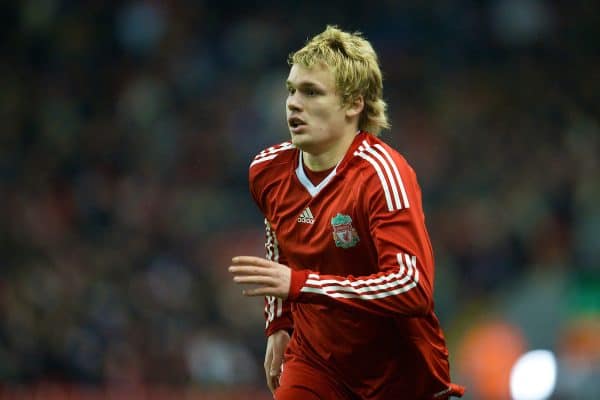 LIVERPOOL, ENGLAND - Thursday, February 5, 2009: Liverpool's Christopher Buchtmann in action against Chelsea during the FA Youth Cup 5th Round match at Anfield. (Mandatory credit: David Rawcliffe/Propaganda)