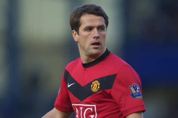 LIVERPOOL, ENGLAND - Saturday, February 20, 2010: Manchester United's Michael Owen during the Premiership match against Everton at Goodison Park. (Photo by: David Rawcliffe/Propaganda)