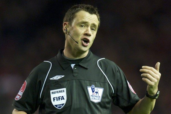 LIVERPOOL, ENGLAND - Monday, March 15, 2010: Referee Stuart Attwell during the Premiership match at Anfield. (Photo by: David Rawcliffe/Propaganda)