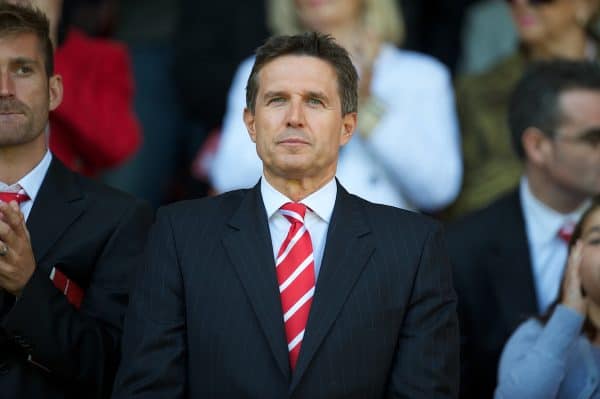 LIVERPOOL, ENGLAND - Sunday, August 29, 2010: Liverpool's managing director Christian Purslow before the Premiership match against West Bromwich Albion at Anfield. (Photo by David Rawcliffe/Propaganda)