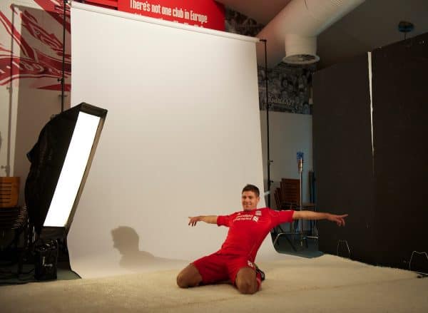 LIVERPOOL, ENGLAND - Thursday, October 14, 2010: Liverpool's captain Steven Gerrard MBE during an Adidas photo shoot. (Pic by David Rawcliffe/Propaganda)