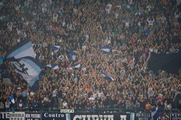 NAPELS, ITALY - Thursday, October 21, 2010: SSC Napoli supporters during the UEFA Europa League Group K match against Liverpool at the Stadio San Paolo. (Pic by: David Rawcliffe/Propaganda)