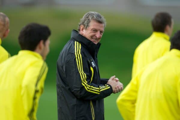 LIVERPOOL, ENGLAND - Tuesday, November 2, 2010: Liverpool's manager Roy Hodgson during a training session at Melwood ahead of the UEFA Europa League Group K match against SSC Napoli. (Pic by: David Rawcliffe/Propaganda)