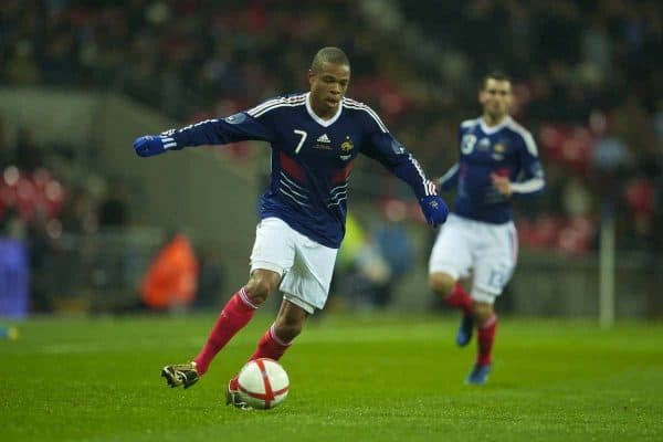 LONDON, ENGLAND - Wednesday, November 17, 2010: France's Loic Remy in action against England during the International Friendly match at Wembley Stadium. (Pic by: David Rawcliffe/Propaganda)