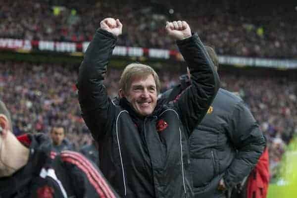 MANCHESTER, ENGLAND - Sunday, January 9, 2011: Liverpool's manager Kenny Dalglish MBE before the FA Cup 3rd Round match against Manchester United at Old Trafford. (Photo by: David Rawcliffe/Propaganda)