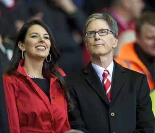 LIVERPOOL, ENGLAND - Sunday, January 16, 2011: Liverpool's owner John W. Henry and wife Linda Pizzuti before the Premiership match against Everton at Anfield. (Photo by: David Rawcliffe/Propaganda)