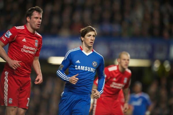 LONDON, ENGLAND - Sunday, February 6, 2011: Chelsea's Fernando Torres in action against Liverpool during the Premiership match at Stamford Bridge. (Photo by Chris Brunskill/Propaganda)