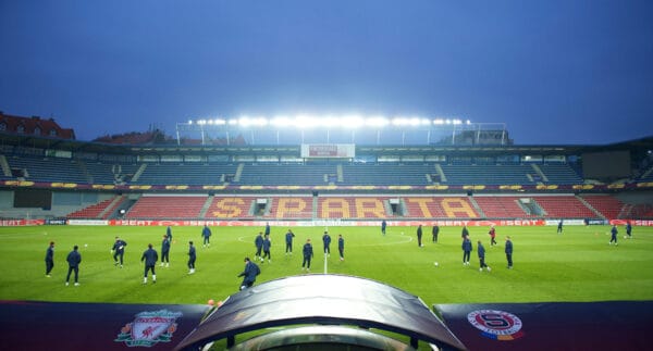 PRAGUE, CZECH REPUBLIC, Wednesday, February 16, 2011: AC Sparta Prague's players during training at the Letna Stadium ahead of the UEFA Europa League Round of 32 1st leg match against Liverpool. (Photo by David Rawcliffe/Propaganda)