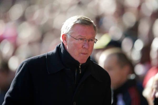 LIVERPOOL, ENGLAND - Sunday, March 6, 2011: Manchester United's manager Alex Ferguson before the Premiership match against Liverpool at Anfield. (Photo by David Rawcliffe/Propaganda)