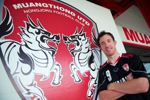 BANGKOK, THAILAND - Saturday, July 23, 2011: Former Liverpool player Robbie Fowler poses for a photograph in the Yamaha Stadium, home of his new side, Thailand football club Muangthong United. (Photo by David Rawcliffe/Propaganda)