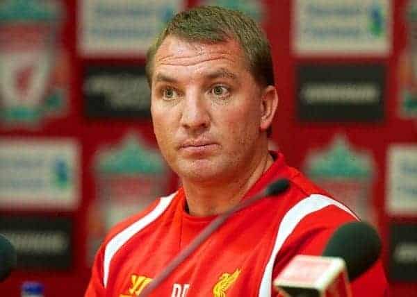 LIVERPOOL, ENGLAND - Monday, July 9, 2012: Liverpool's new manager Brendan Rodgers during a press conference to launch the side's North American pre-season tour of Toronto, Baltimore and Boston at Anfield. (Pic by David Rawcliffe/Propaganda)