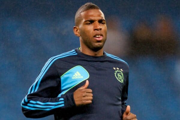 MANCHESTER, ENGLAND - Tuesday, November 6, 2012: AFC Ajax's Ryan Babel warms-up before the UEFA Europa League Round of 16 2nd Leg match against Manchester City at City of Manchester Stadium. (Pic by Vegard Grott/Propaganda)