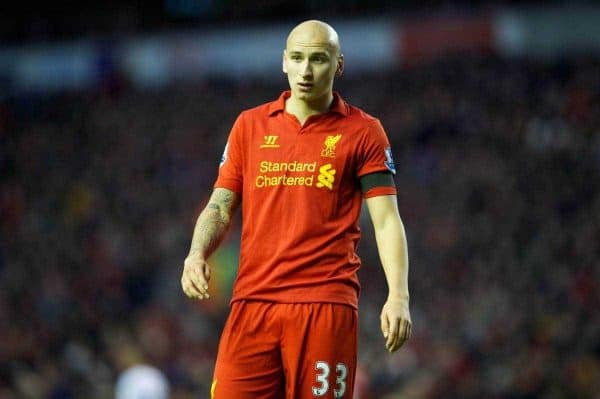 LIVERPOOL, ENGLAND - Saturday, December 1, 2012: Liverpool's Jonjo Shelvey in action against Southampton during the Premiership match at Anfield. (Pic by David Rawcliffe/Propaganda)