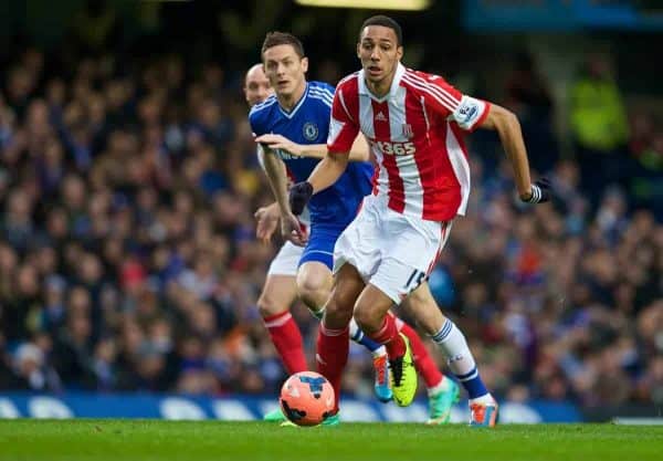 LONDON, ENGLAND - Sunday, January 26, 2014: Stoke City's Steven N'Zonzi in action against Chelsea during the FA Cup 4th Round match at Stamford Bridge. (Pic by David Rawcliffe/Propaganda)