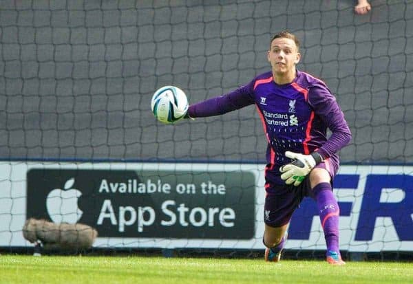 PRESTON, ENGLAND - Saturday, July 13, 2013: Liverpool's goalkeeper Danny Ward in action against Preston North End during a preseason friendly match at Deepdale. (Pic by David Rawcliffe/Propaganda)