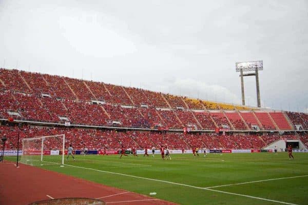 BANGKOK, THAILAND - Sunday, July 28, 2013: Liverpool supporters during a preseason friendly match against Thailand at the Rajamangala National Stadium. (Pic by David Rawcliffe/Propaganda)