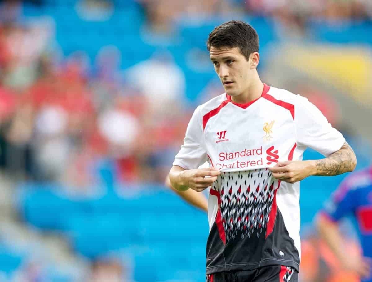 OSLO, NORWAY - Wednesday, August 7, 2013: Liverpool's Luis Alberto in action against Valerenga during a preseason friendly match at the Ullevaal Stadion. (Pic by David Rawcliffe/Propaganda)