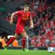 LIVERPOOL, ENGLAND - Saturday, August 17, 2013: Liverpool's captain Steven Gerrard in action against Stoke City during the Premiership match at Anfield. (Pic by David Rawcliffe/Propaganda)