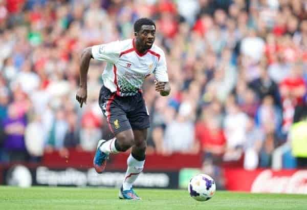 LIVERPOOL, ENGLAND - Saturday, August 24, 2013: Liverpool's Kolo Toure in action against Aston Villa during the Premiership match at Villa Park. (Pic by David Rawcliffe/Propaganda)