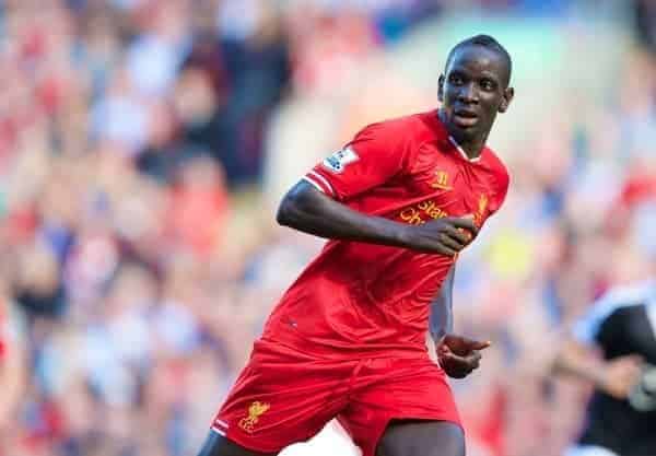 LIVERPOOL, ENGLAND - Saturday, September 21, 2013: Liverpool's Mamadou Sakho in action against Southampton during the Premiership match at Anfield. (Pic by David Rawcliffe/Propaganda)