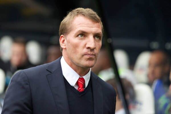 NEWCASTLE-UPON-TYNE, ENGLAND - Saturday, October 19, 2013: Liverpool's manager Brendan Rodgers before the Premiership match against Newcastle United at St. James' Park. (Pic by David Rawcliffe/Propaganda)