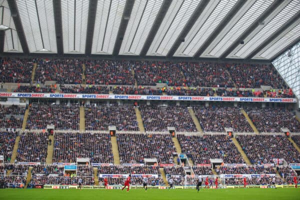 NEWCASTLE-UPON-TYNE, ENGLAND - Saturday, October 19, 2013: Liverpool and Newcastle United supporters during the Premiership match at St. James' Park. (Pic by David Rawcliffe/Propaganda)