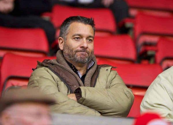 LIVERPOOL, ENGLAND - Saturday, December 7, 2013: Spanish football journalist Guillem Balague during the Premiership match at Anfield. (Pic by David Rawcliffe/Propaganda)