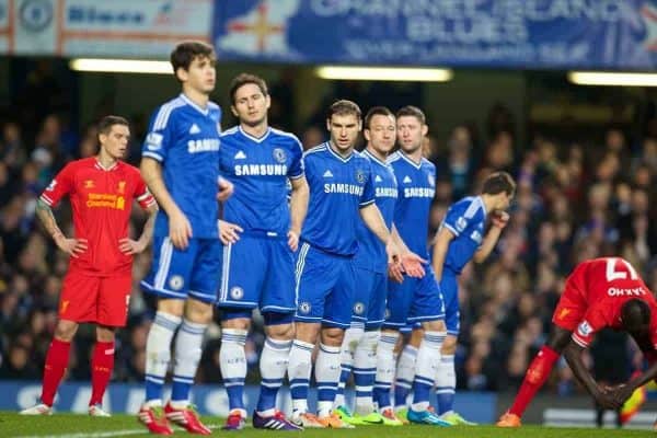 LONDON, ENGLAND - Sunday, December 29, 2013: Chelsea defenders Branislav Ivanovic and captain John Terry during the Premiership match against Liverpool at Stamford Bridge. (Pic by David Rawcliffe/Propaganda)