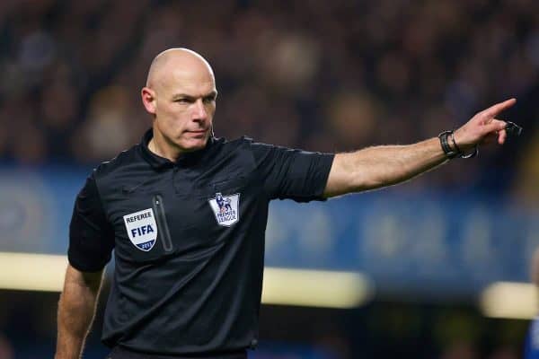 LONDON, ENGLAND - Sunday, December 29, 2013: Referee Howard Webb during the Premiership match between Chelsea and Liverpool at Stamford Bridge. (Pic by David Rawcliffe/Propaganda)