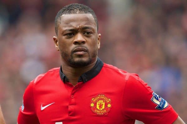 MANCHESTER, ENGLAND - Sunday, March 16, 2014: Manchester United's Patrice Evra before the Premiership match against Liverpool at Old Trafford. (Pic by David Rawcliffe/Propaganda)