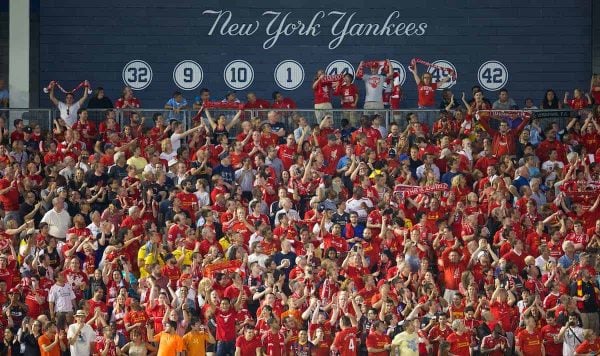 NEW YORK, USA - Wednesday, July 30, 2014: Liverpool supporters during the International Champions Cup Group B match against Manchester City at the Yankee Stadium on day ten of the club's USA Tour. (Pic by David Rawcliffe/Propaganda)