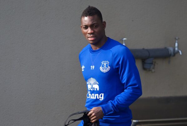 LIVERPOOL, ENGLAND - Wednesday, September 17, 2014: Everton's Christian Atsu training at Finch Farm ahead of the UEFA Europa League Group H match against VfL Wolfsburg. (Pic by David Rawcliffe/Propaganda)