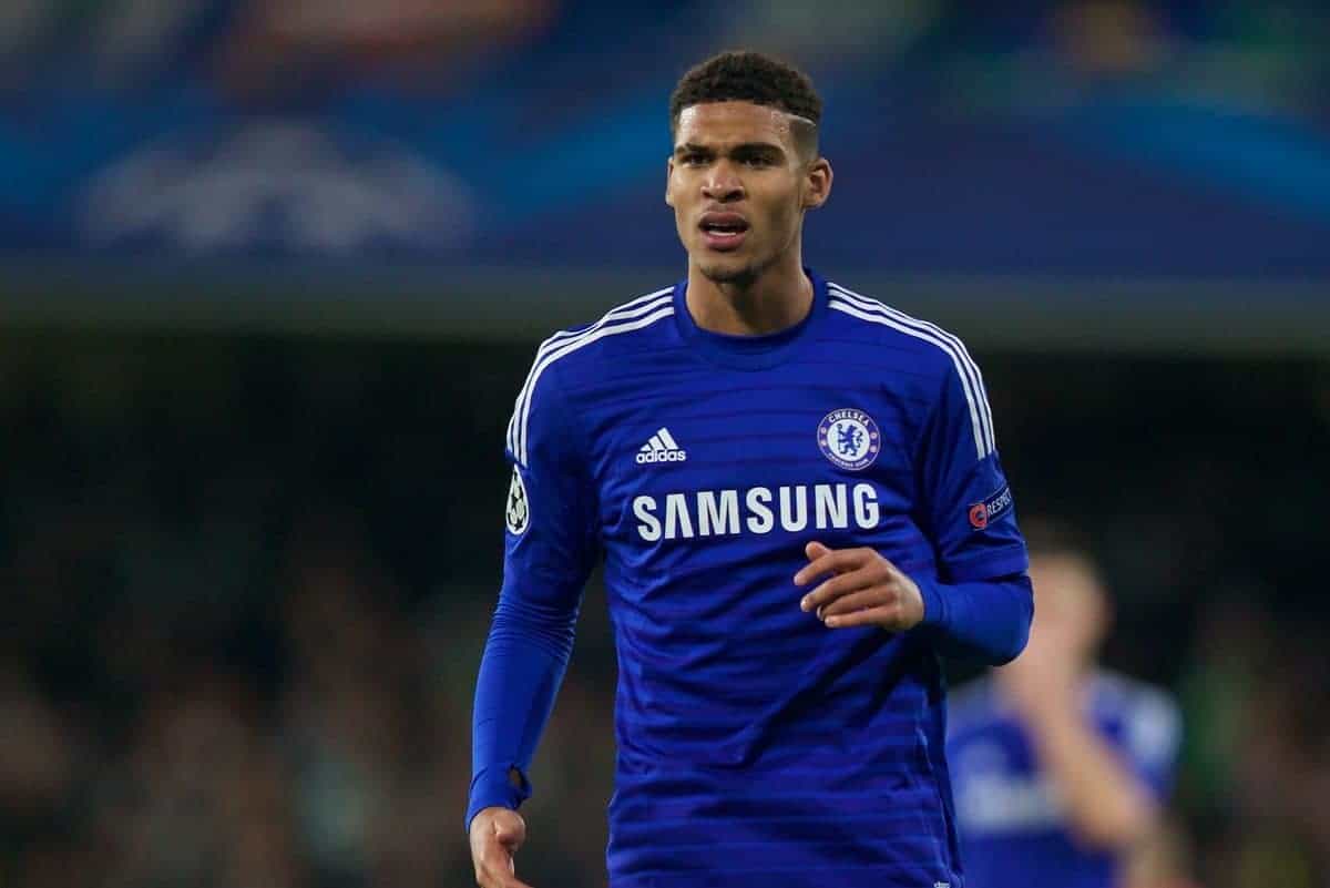 LONDON, ENGLAND - Wednesday, December 10, 2014: Chelsea's Ruben Loftus-Cheek, making his debut, in action against Sporting Clube de Portugal during the final UEFA Champions League Group G match at Stamford Bridge. (Pic by David Rawcliffe/Propaganda)